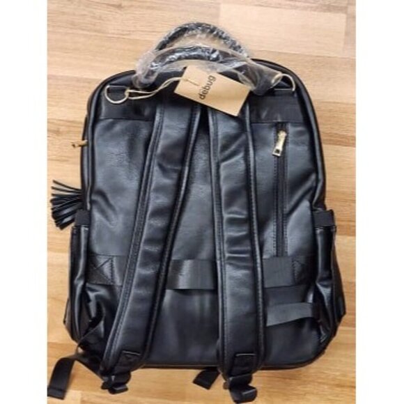 New Vegan Leather Diaper Bag Backpack for Boy Girl with Changing Pad and Pacifie - Picture 3 of 4